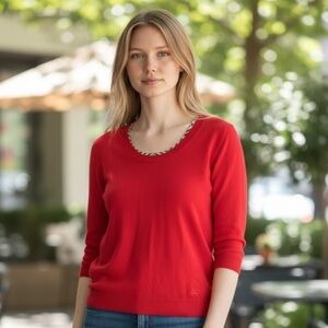 Burberry Red Crew Neck Sweater